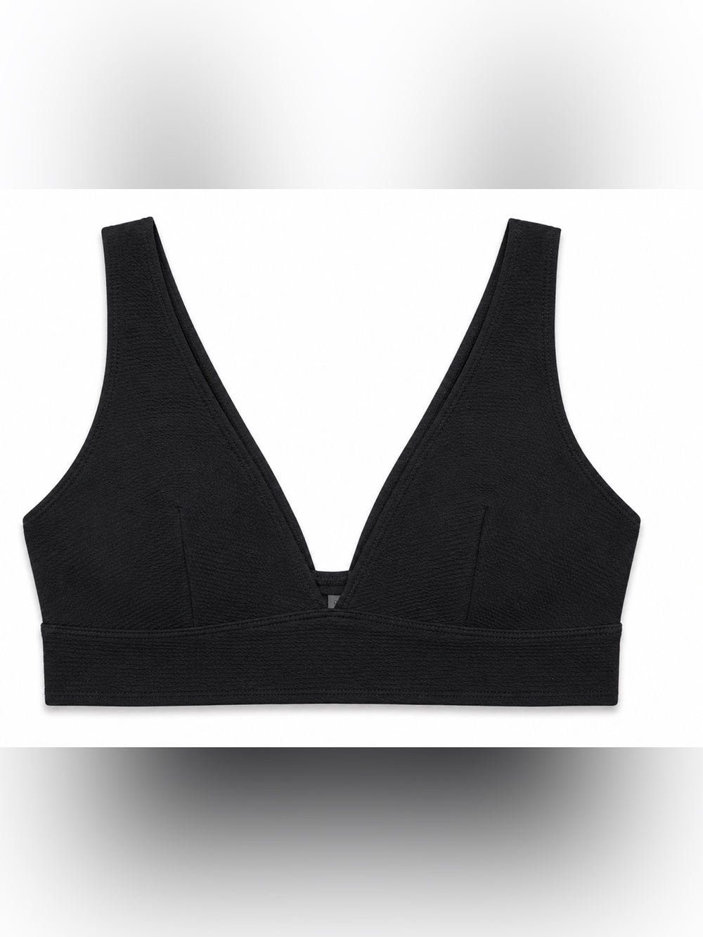 Old Navy Black Textured Deep V Bikini Top